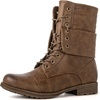 image:imageGLOBALWIN Womens Fashion Low Heels Lace Up Ankle Boots22yy06 Camel