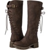 image:imageGLOBALWIN Womens Lace Up Back Knee High Fashion Boots19yy29 Brown2