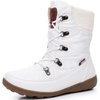 image:imageGLOBALWIN Womens Snow Boots Waterproof MidCalf Winter Boots for Women with Quilted Knit Panels Warm Fleece Lining and NonSlip Insulated Outdoor Sole1841white