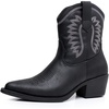 image:imageGLOBALWIN Womens Western Charm Cowgirl Boots Mid Calf Comfy Cowboy Boots For Women With Pointed Toe23yy07 Black2