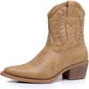 image:imageGLOBALWIN Womens Western Charm Cowgirl Boots Mid Calf Comfy Cowboy Boots For Women With Pointed Toe23yy07 Kahki