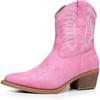 image:imageGLOBALWIN Womens Western Charm Cowgirl Boots Mid Calf Comfy Cowboy Boots For Women With Pointed Toe23yy07 Pink