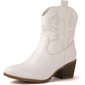 image:imageGLOBALWIN Cowboy Boots For Women Short Ankle Boots19yy16 White