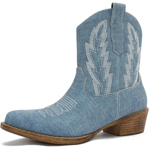image:imageGLOBALWIN Cowboy Boots For Women Short Ankle Boots25yy06 Denim Blue
