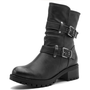 image:imageGLOBALWIN Fashion Ankle Boots For Women Low Heel Biker Boots21yy13 Distressed Silver
