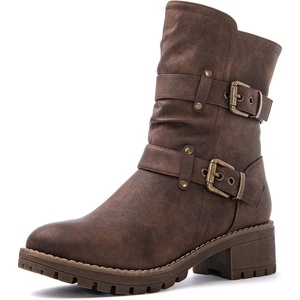 image:imageGLOBALWIN Fashion Ankle Boots For Women Low Heel Biker Boots21yy13brown
