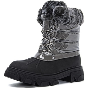 image:imageGLOBALWIN Snow Boots for Women Comfortable Winter Boots For Women Waterproof Fluffy Faux Fur Ankle Booties WaterResistant Short Boots For Women Warm Fur Boots LaceUp Outdoor Shoes21yy27 Gray