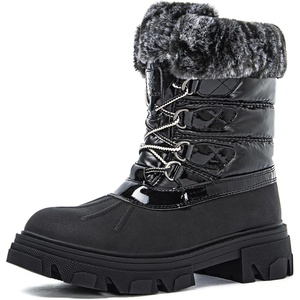 image:imageGLOBALWIN Snow Boots for Women Comfortable Winter Boots For Women Waterproof Fluffy Faux Fur Ankle Booties WaterResistant Short Boots For Women Warm Fur Boots LaceUp Outdoor Shoes21yy27 Black