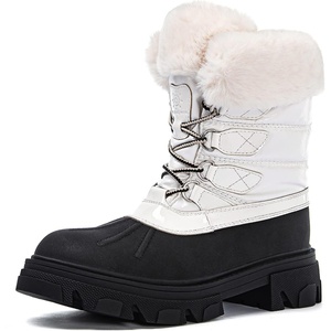 image:imageGLOBALWIN Snow Boots for Women Comfortable Winter Boots For Women Waterproof Fluffy Faux Fur Ankle Booties WaterResistant Short Boots For Women Warm Fur Boots LaceUp Outdoor Shoes21yy27 White