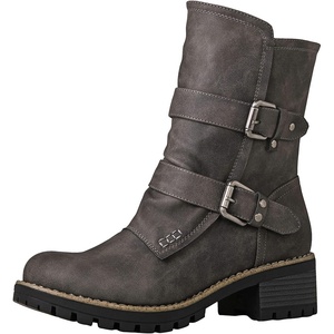 image:imageGLOBALWIN Womens Ankle Boots For Women Faux Fur Lined Winter Moto Boots Ankle Booties With Adjustable Double Buckles19yy19grey