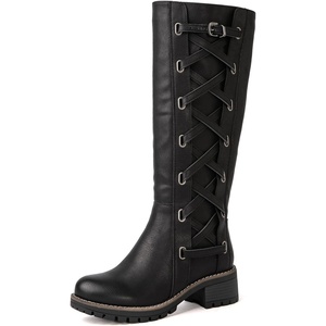 image:imageGLOBALWIN Womens Boots Back Lace Up Fall Winter Fashion Knee High Boots For Women22yy08 Black