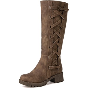 image:imageGLOBALWIN Womens Boots Back Lace Up Fall Winter Fashion Knee High Boots For Women22yy08 Camel2