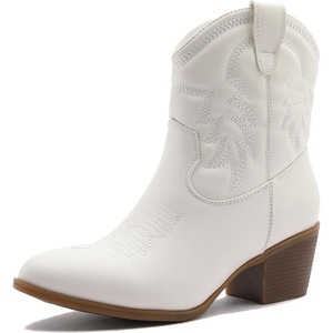 image:imageGLOBALWIN Womens Brown Cowgirl Boots Ankle Booties22yy10 White