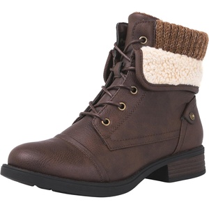 image:imageGLOBALWIN Womens Combat Boots Dressy Lace Up Ankle Boots For Women Low Heel1815brown