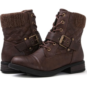 image:imageGLOBALWIN Womens Combat Boots Lace Up Boots For Women Ankle Booties With Low Heel Fashion Dressy Short Boots2102brown