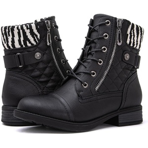 image:imageGLOBALWIN Womens Combat Boots Lace Up Boots For Women Ankle Booties With Low Heel Fashion Dressy Short Boots2121 Black2