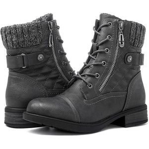 image:imageGLOBALWIN Womens Combat Boots Lace Up Boots For Women Ankle Booties With Low Heel Fashion Dressy Short Boots2121grey