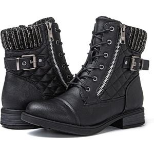image:imageGLOBALWIN Womens Combat Boots Lace Up Boots For Women Ankle Booties With Low Heel Fashion Dressy Short Boots21yy18 Black