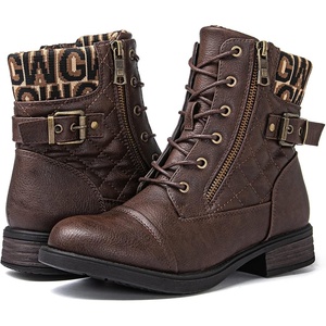 image:imageGLOBALWIN Womens Combat Boots Lace Up Boots For Women Ankle Booties With Low Heel Fashion Dressy Short Boots21yy18 Brown2