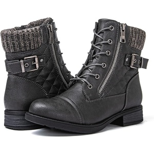 image:imageGLOBALWIN Womens Combat Boots Lace Up Boots For Women Ankle Booties With Low Heel Fashion Dressy Short Boots21yy18 Grey