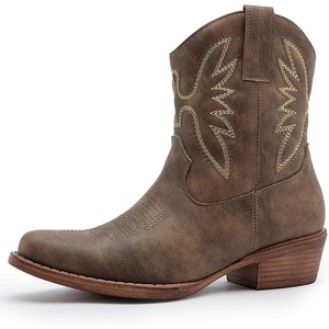 image:imageGLOBALWIN Womens Cowboy Boots Short Western Boots Ankle BootiesBrown
