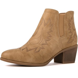 image:imageGLOBALWIN Womens Cowgirl Boots Pull On Ankle Booties21yy01 Khaki