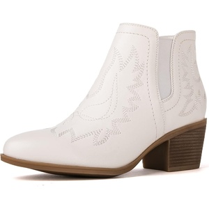 image:imageGLOBALWIN Womens Cowgirl Boots Pull On Ankle Booties21yy01 White