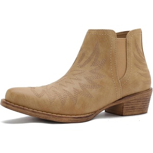 image:imageGLOBALWIN Womens Cowgirl Boots Pull On Ankle Booties25yy05 Khaki