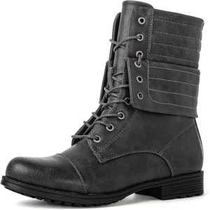image:imageGLOBALWIN Womens Fashion Low Heels Lace Up Ankle Boots22yy06 Grey