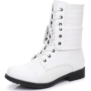 image:imageGLOBALWIN Womens Fashion Low Heels Lace Up Ankle Boots22yy06 White