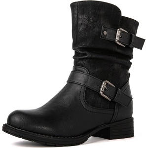image:imageGLOBALWIN Womens Fur Booties Fashion Combat Ankle Boots For Women17yy12 Black2