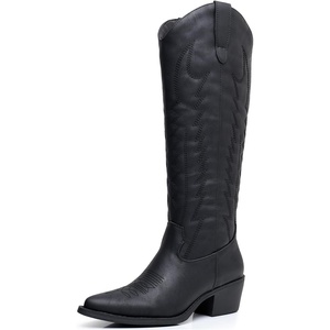 image:imageGLOBALWIN Womens Knee High Long Pointed Toe Western Cowboy Boots For Women23yy03 Black2