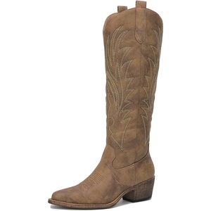 image:imageGLOBALWIN Womens Knee High Long Pointed Toe Western Cowboy Boots For Women23yy12 Camel