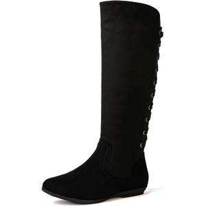 image:imageGLOBALWIN Womens KneeHigh Fashion Boots Wide Calf Flat Dressy Fall Winter Fashion Boots For Women22yy02 Black