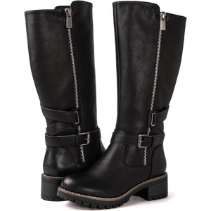image:imageGLOBALWIN Womens KneeHigh Riding Boots Tall Fashion Boots with Chunky Low Heel amp Side Zipper Everyday Wear Casual Boots For Women19yy15 Black2