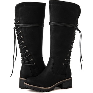 image:imageGLOBALWIN Womens Lace Up Back Knee High Fashion Boots19yy29 Black3