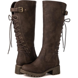 image:imageGLOBALWIN Womens Lace Up Back Knee High Fashion Boots19yy29 Brown2