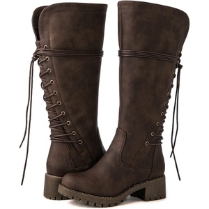 image:imageGLOBALWIN Womens Lace Up Back Knee High Fashion Boots19yy29 Brown3