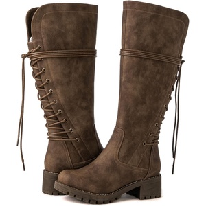 image:imageGLOBALWIN Womens Lace Up Back Knee High Fashion Boots19yy29 Camel3