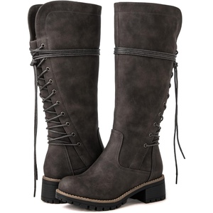 image:imageGLOBALWIN Womens Lace Up Back Knee High Fashion Boots19yy29 Grey3