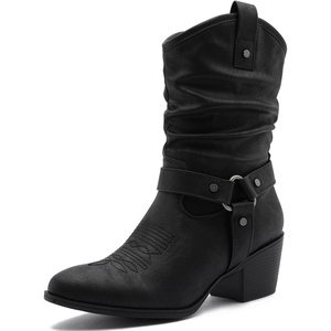 image:imageGLOBALWIN Womens Mid Calf Cowgirl Boots Western Boots For Women19yy17 Black2