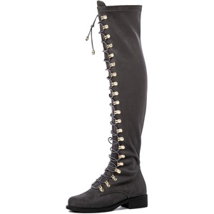 image:imageGLOBALWIN Womens Over The Knee Thigh High Tall Boots for Women Long Boots with Side Zipper18yy26 Grey2