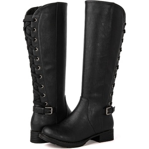 image:imageGLOBALWIN Womens Quilted Knee High Fashion Boots Strappy Boots For Women21yy10 Black5