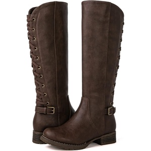 image:imageGLOBALWIN Womens Quilted Knee High Fashion Boots Strappy Boots For Women21yy10 Brown5