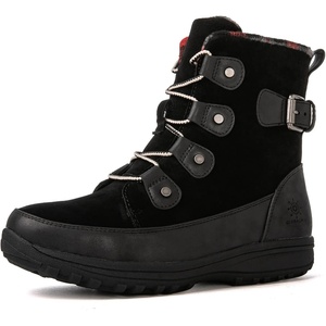 image:imageGLOBALWIN Womens Snow Boots Waterproof Ankle Booties Winter Boots For Women Insulated Warm Black Fur Boots NonSlip Outdoor Hiking Boots For Rain and Snow1817 Black3