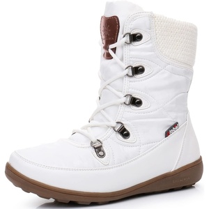 image:imageGLOBALWIN Womens Snow Boots Waterproof MidCalf Winter Boots for Women with Quilted Knit Panels Warm Fleece Lining and NonSlip Insulated Outdoor Sole1841white