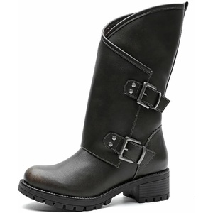 image:imageGLOBALWIN Womens The Twisted Rider Motorcycle Boots MidCalf Fashion Boots For Women Low Heel18yy01 Distressed Brown