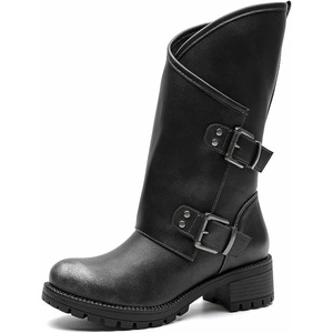 image:imageGLOBALWIN Womens The Twisted Rider Motorcycle Boots MidCalf Fashion Boots For Women Low Heel18yy01 Distressed Silver
