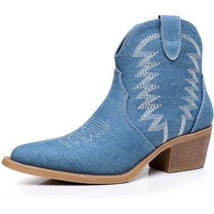 image:imageGLOBALWIN Womens Western Boots Ankle Cowboy Boots For Women2yy06 Denim Blue