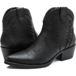 image:imageGLOBALWIN Womens Western Boots Ankle Cowboy Boots For WomenBlack